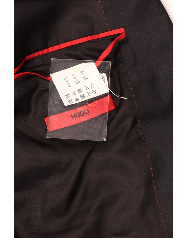 Giacca blazer da uomo a 2 bottoni Hugo Boss EU 52 XL lana nera