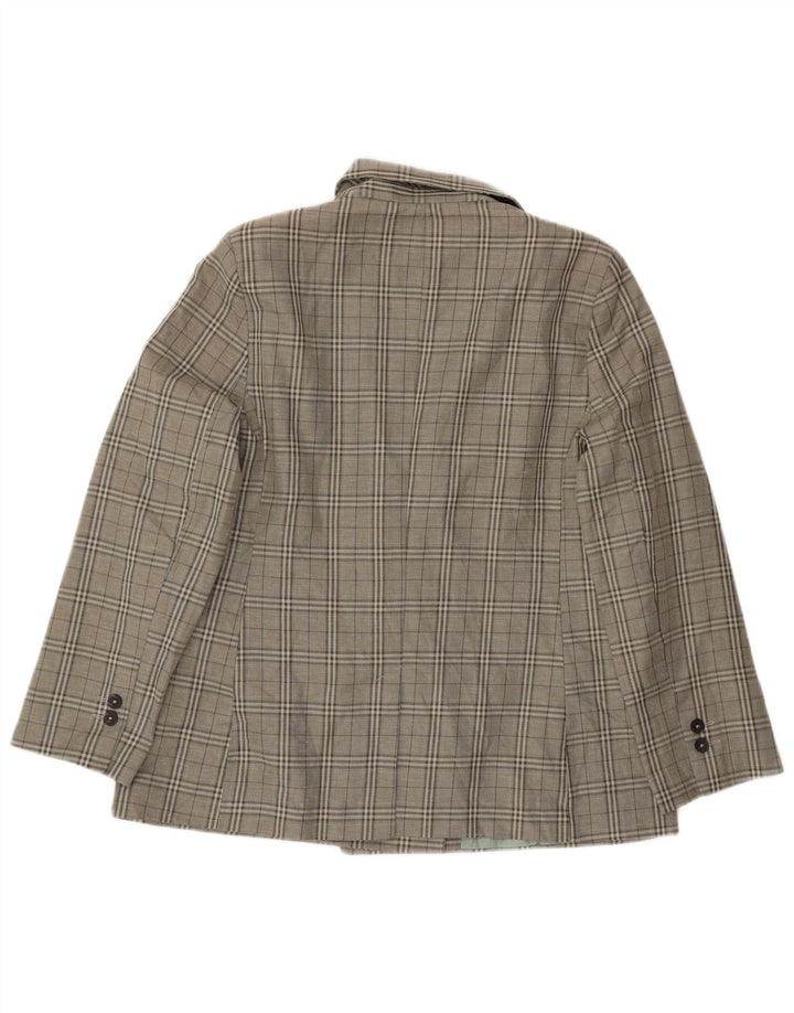Topshop Giacca blazer doppiopetto da donna Petite UK 14 grande quadri verdi