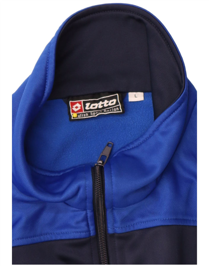 Giacca da tuta da uomo Lotto grande in poliestere color block blu navy