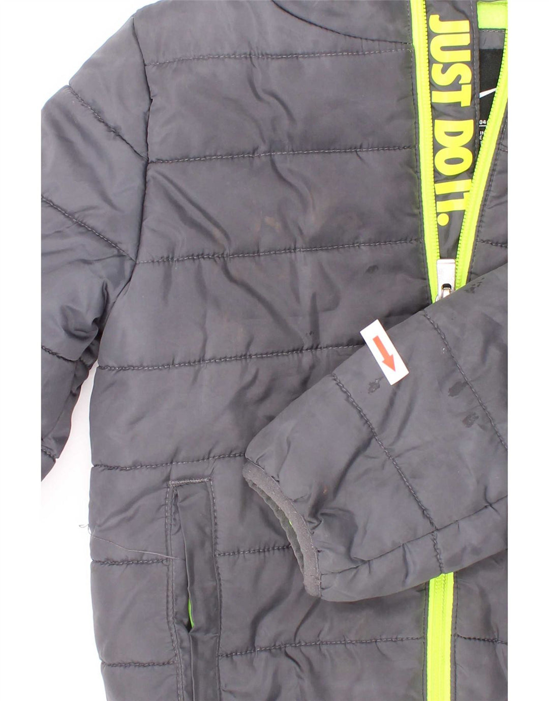 Giacca imbottita con cappuccio Nike da ragazzo 3-4 anni in poliestere grigio
