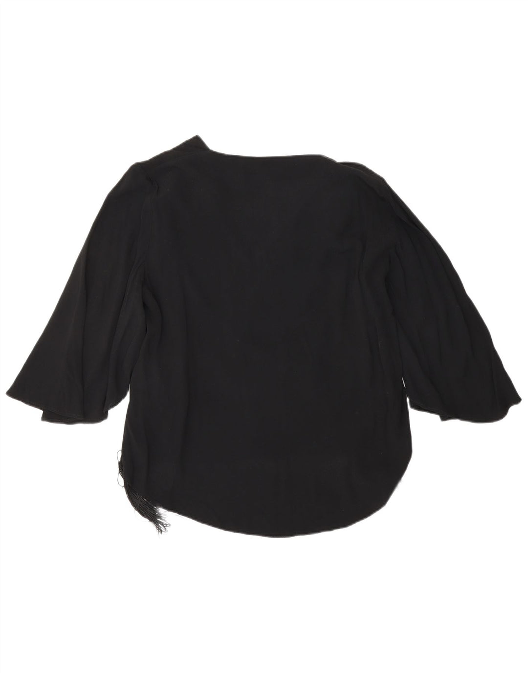 ZARA Camicetta da Donna con Maniche a 3/4 Top UK 6 XS Nera in Viscosa