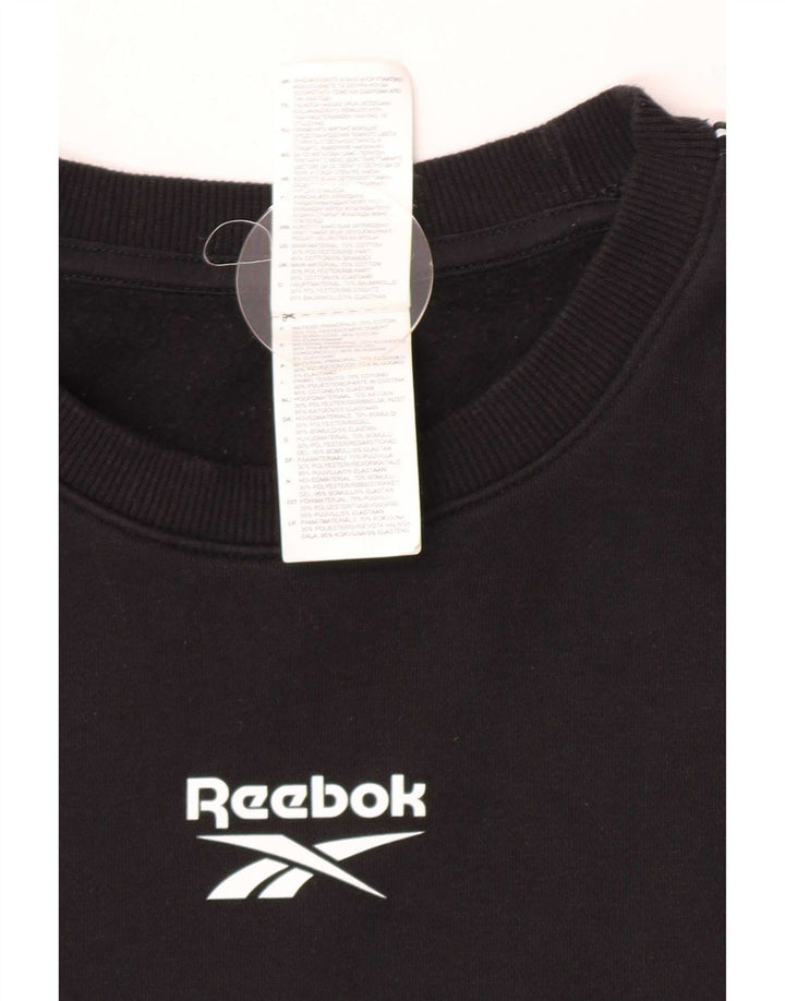 Felpa grafica da uomo Reebok Jumper XL in cotone nero