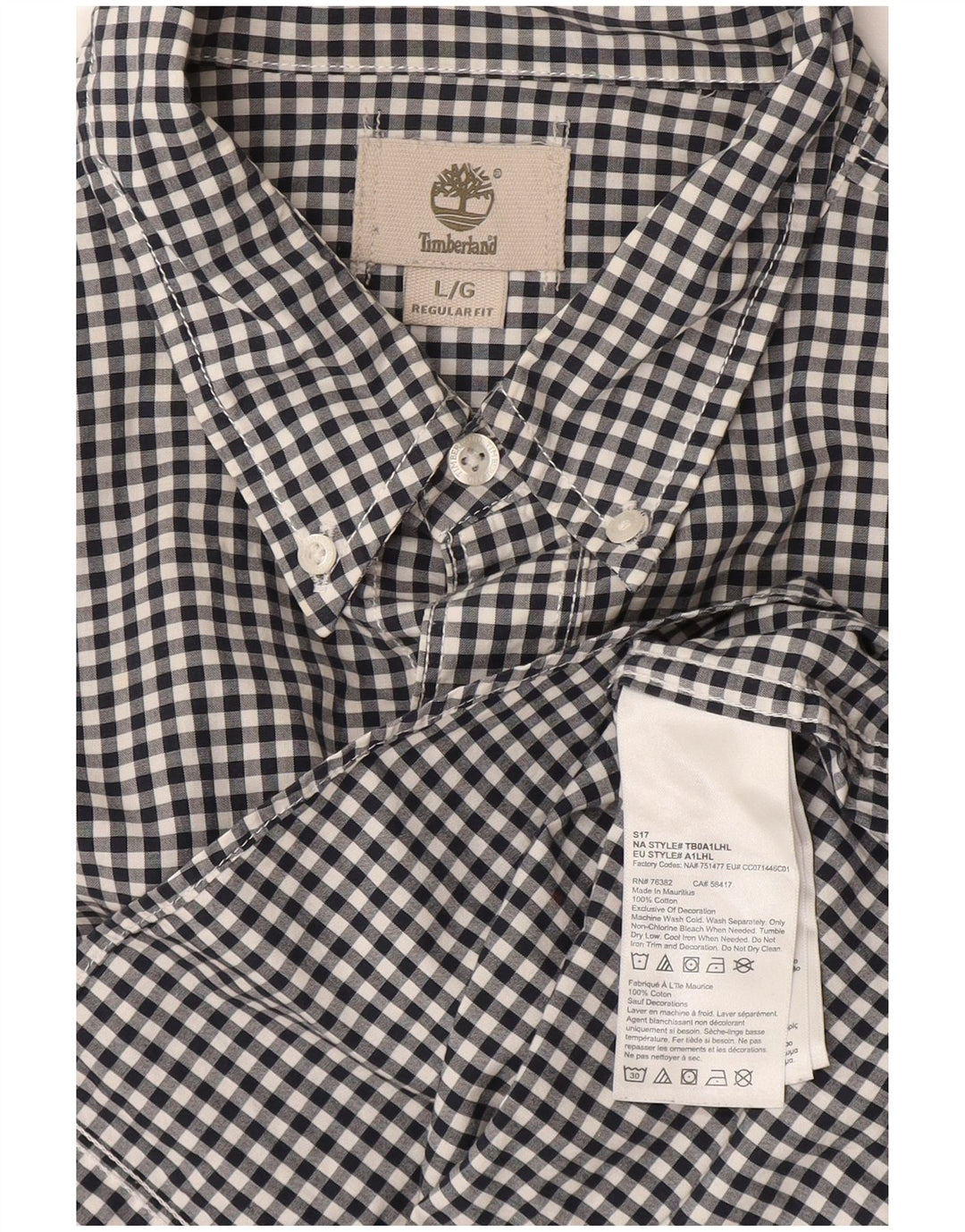 Camicia Timberland da uomo con vestibilità regolare, grande in cotone a quadretti blu navy