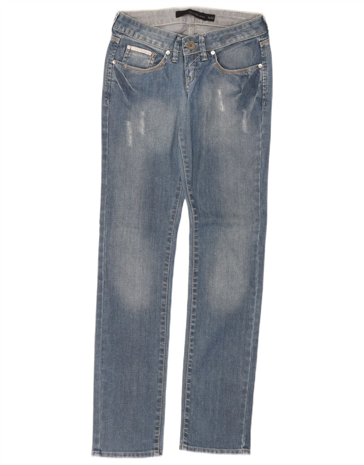 Jeans dritti da donna Calvin Klein W26 L31 cotone blu