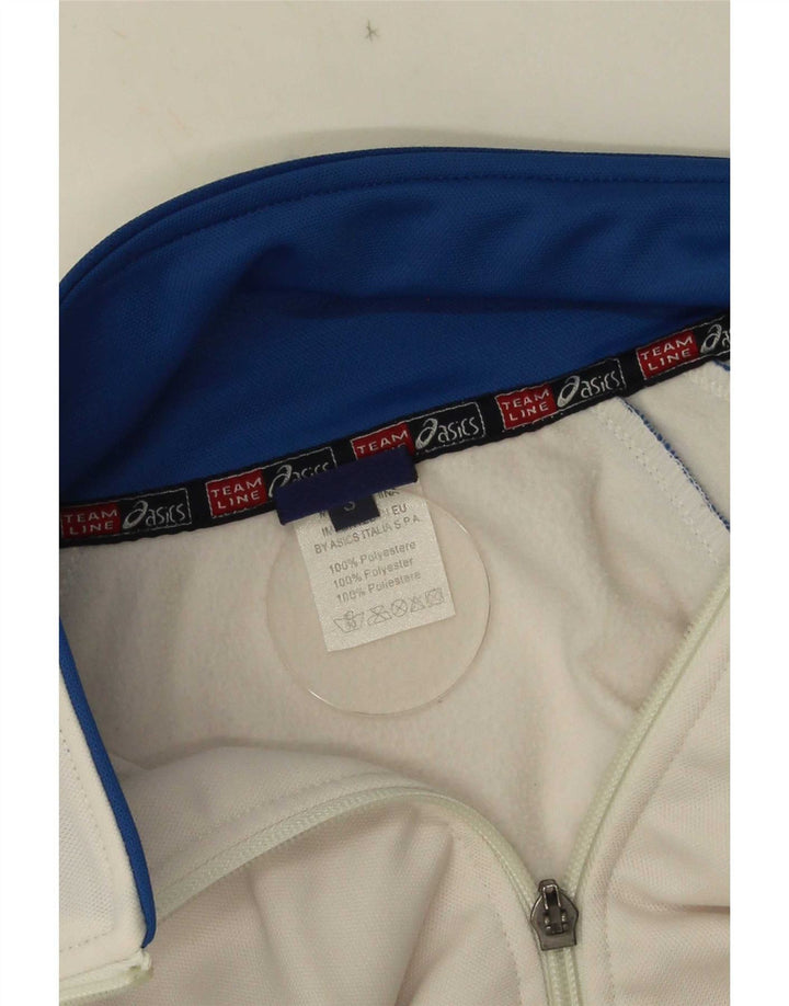 Giacca da ginnastica da uomo Asics piccola bianca in poliestere