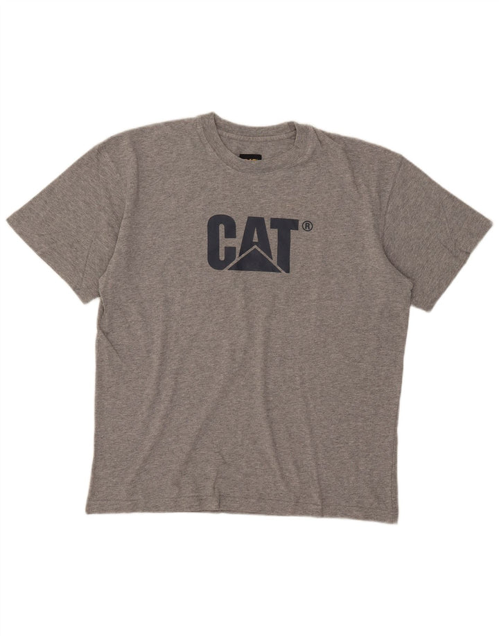 T-shirt grafica da uomo CAT Top XL in cotone grigio