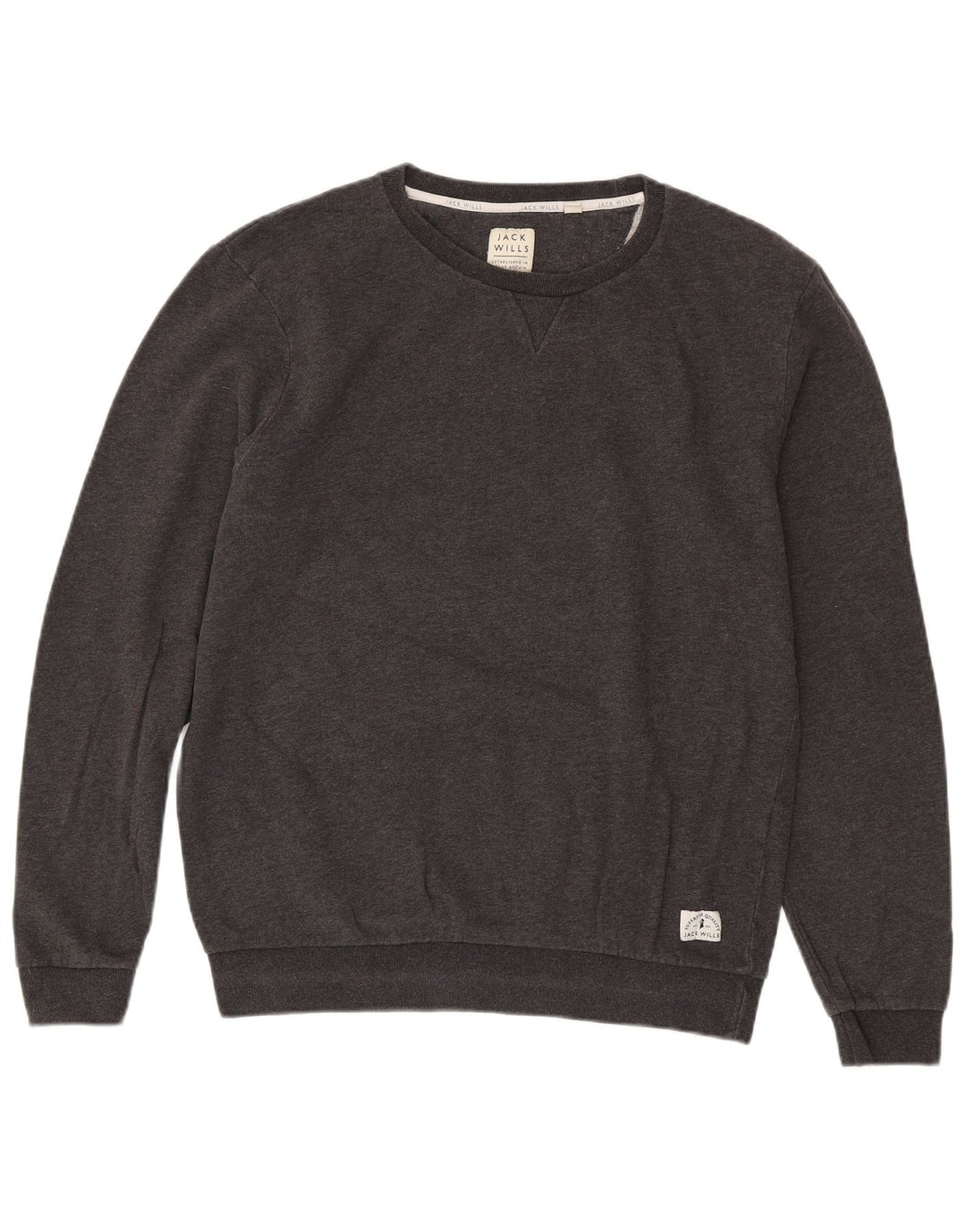 JACK WILLS Felpa da uomo Maglione grande in cotone grigio