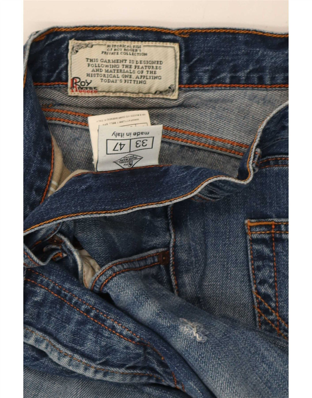 Jeans slim da uomo Roy Rogers IT 47 medio W33 L33 cotone blu