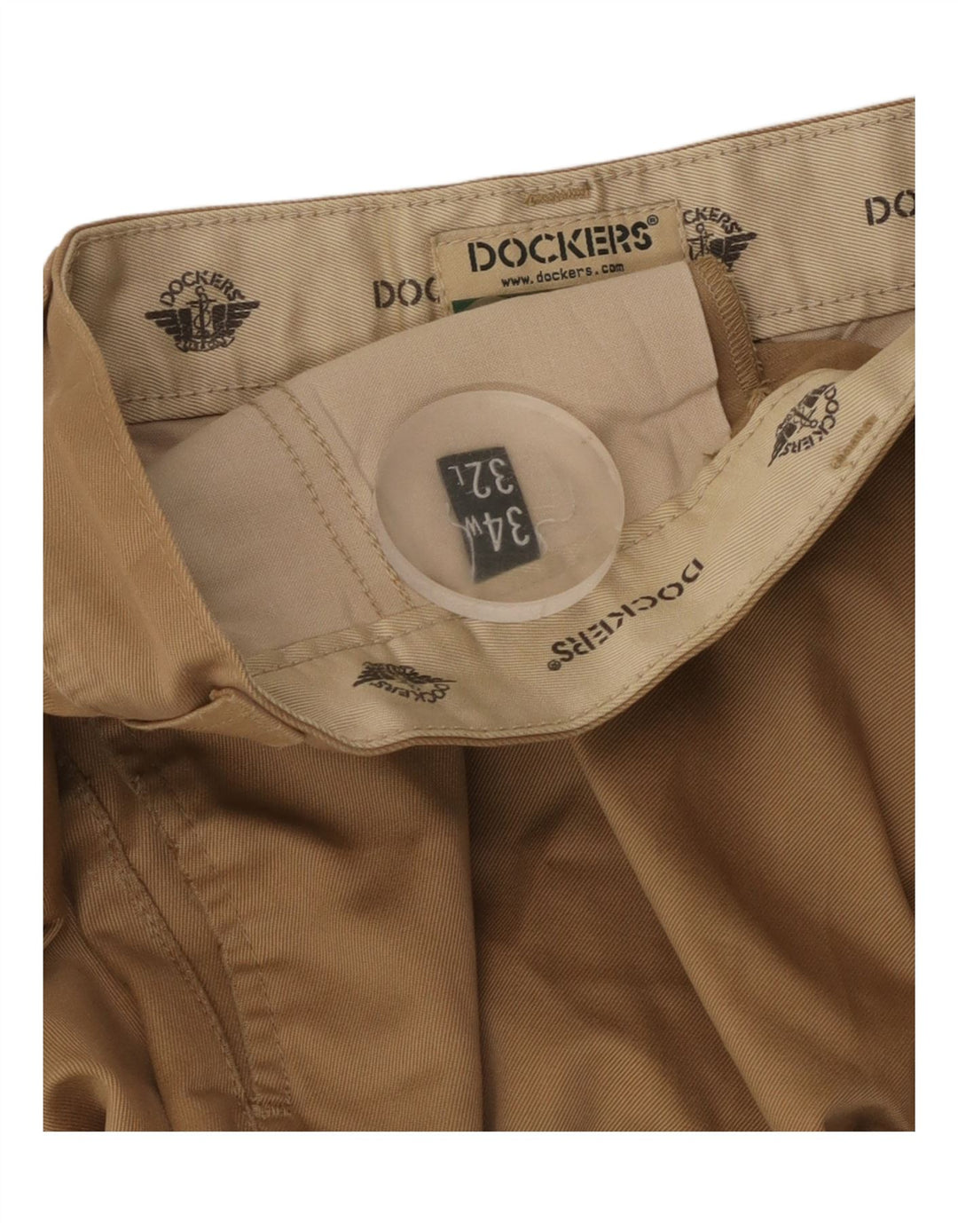 DOCKERS Pantaloni chino slim da uomo W34 L29 Cotone beige