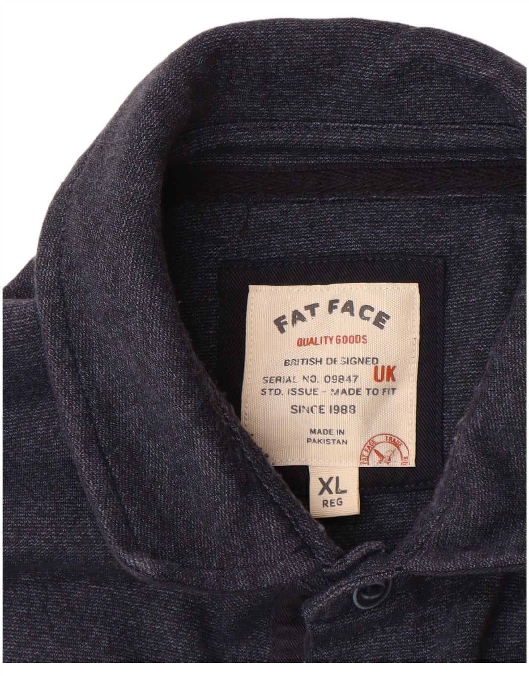 Polo da uomo a maniche lunghe Fat Face XL in cotone blu navy