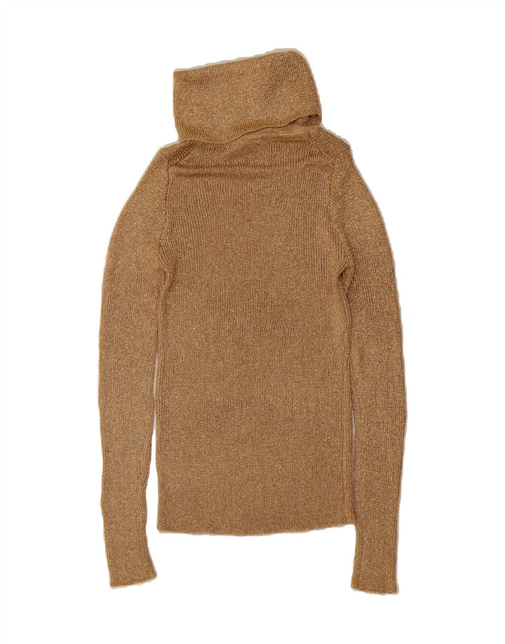 C & A Womens Roll Neck Jumper Sweater IT 44 Medium Gold Flecked Viscose Vintage C & A and Second-Hand C & A from Messina Hembry 