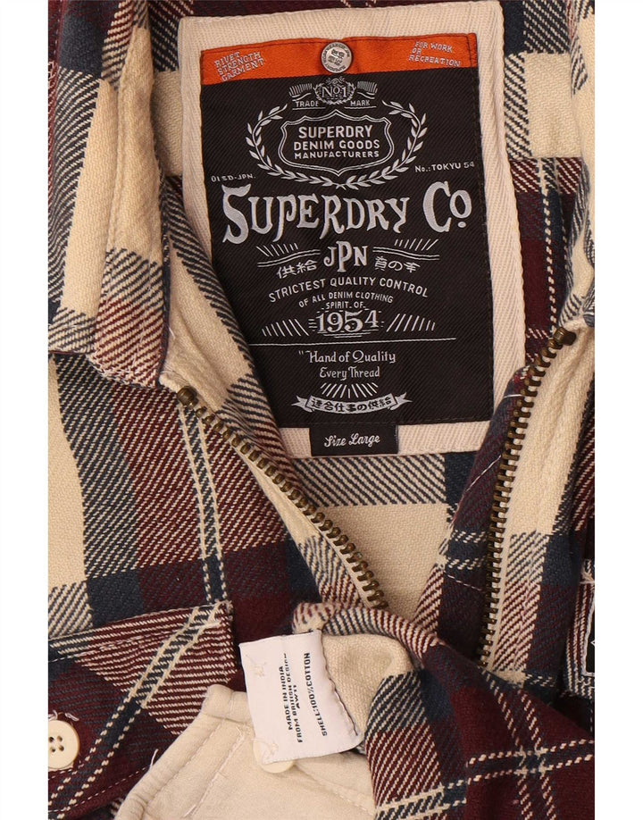 Camicia da uomo in flanella Superdry a quadri multicolori grandi