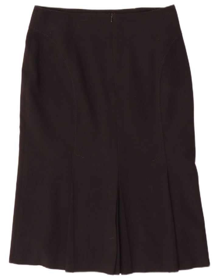 Gonna dritta da donna Marks & Spencer UK 12 media W30 poliestere nero