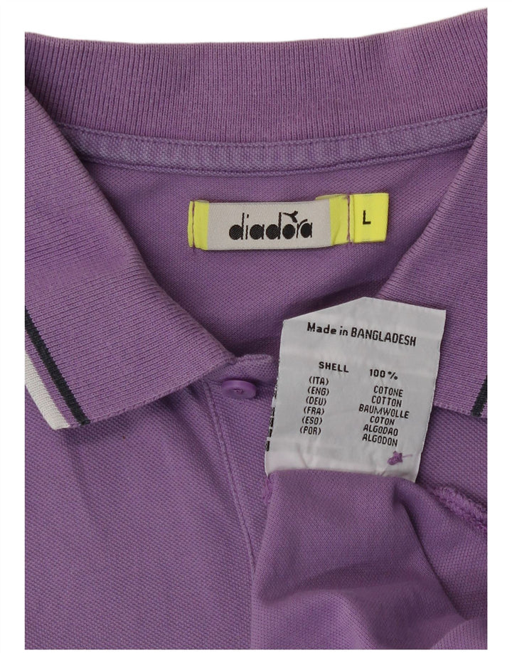 Polo Diadora Uomo Large Viola in Cotone