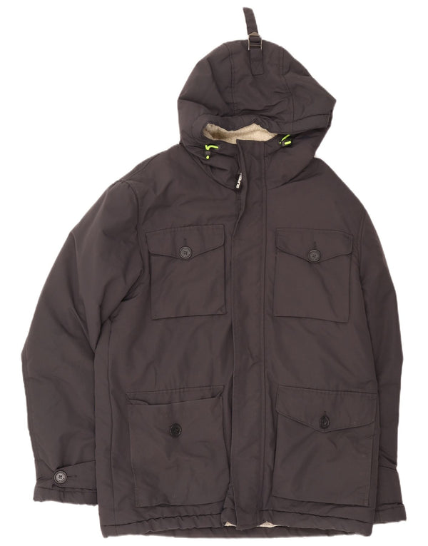 Giacca a vento Sherpa da uomo con cappuccio Superdry UK 44 2XL Nylon grigio