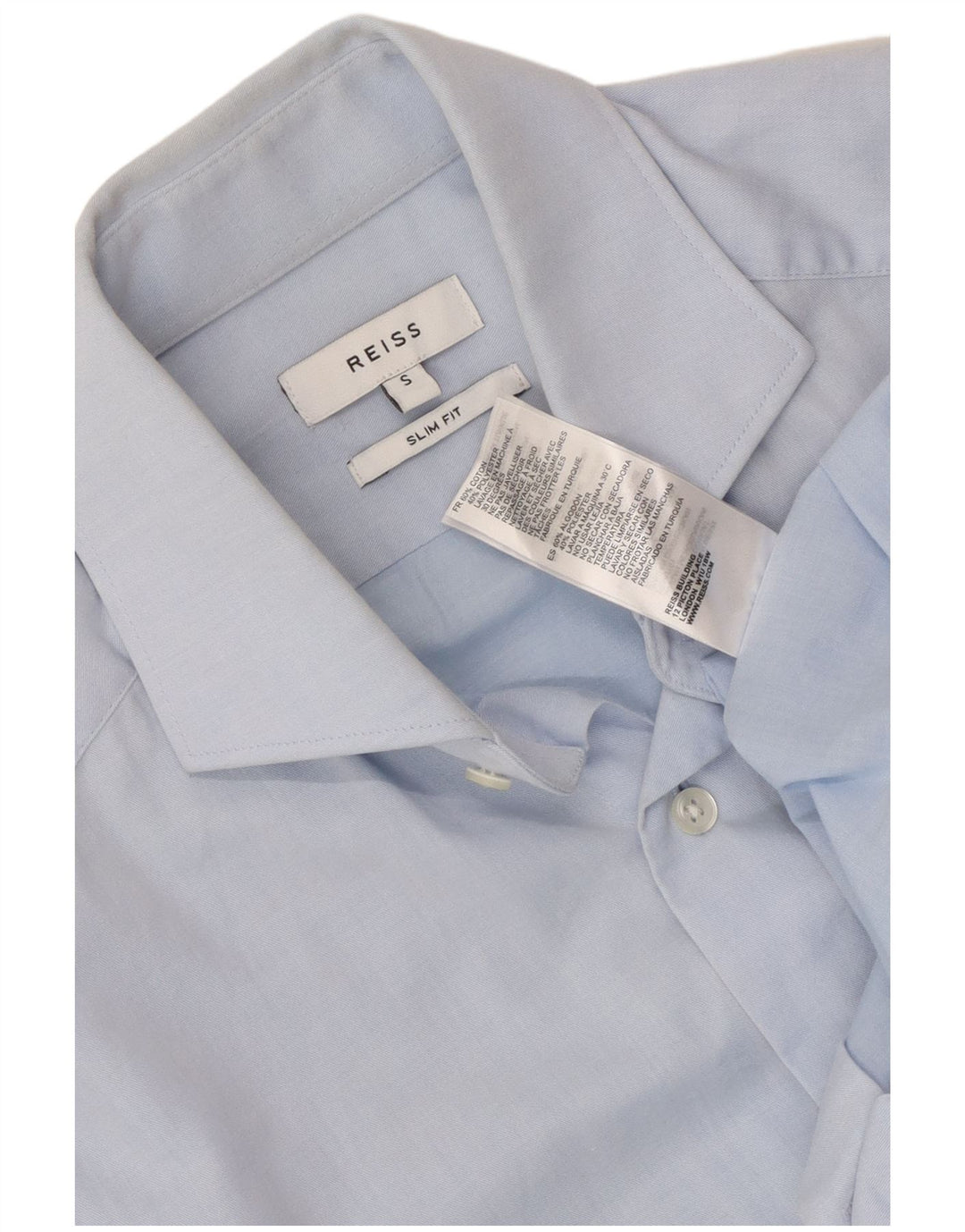 Camicia Reiss Slim Fit da uomo piccola in cotone blu