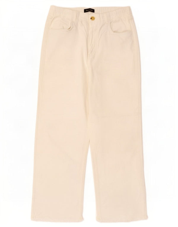 Jeans larghi da donna a vita alta Massimo Dutti EU 38 Small W28 L26 Bianco sporco