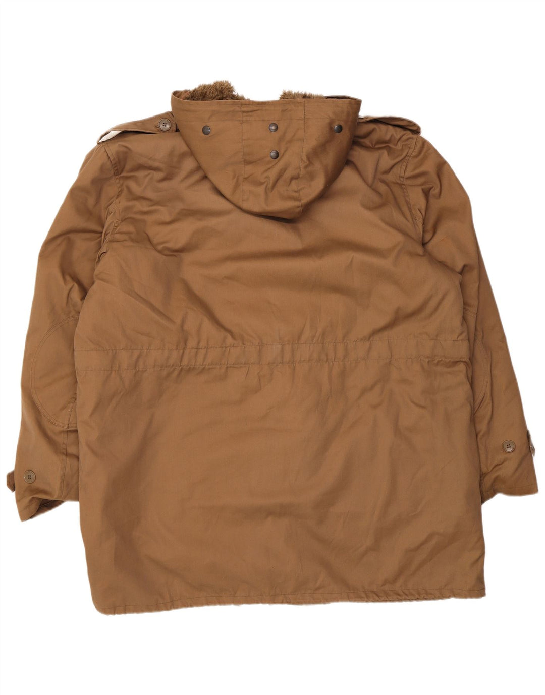 Giacca parka Sherpa da uomo con cappuccio VINTAGE UK 42 XL cotone marrone
