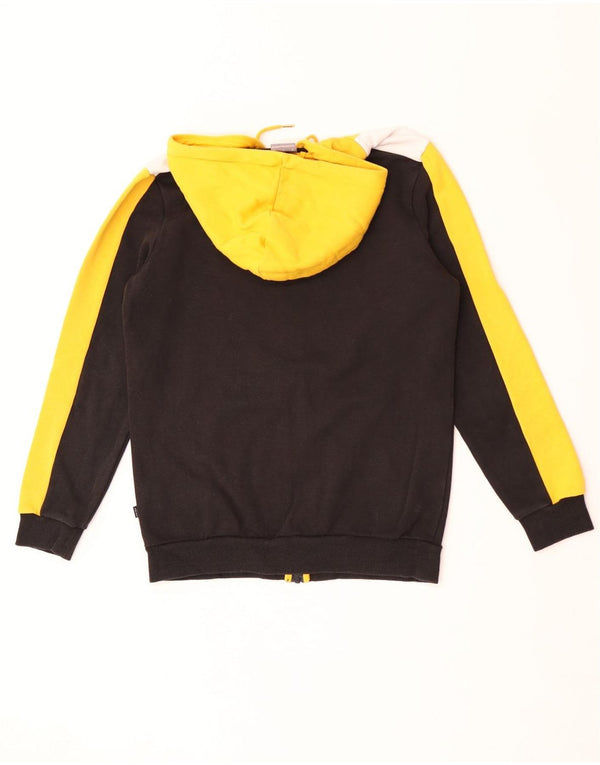 Felpa con cappuccio e zip da uomo Puma Small in cotone color block giallo