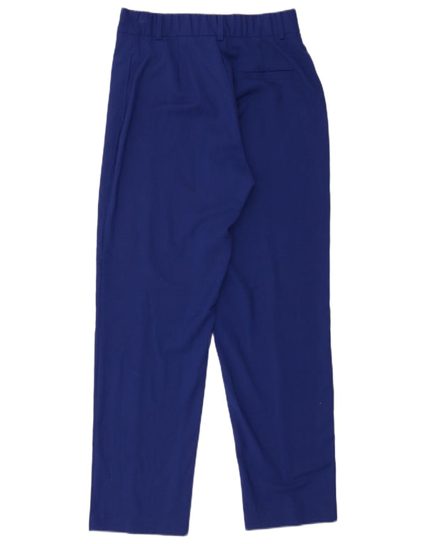 Marks & Spencer Womens High Waist Casual Trousers UK 10 Small W30 L27 Blue