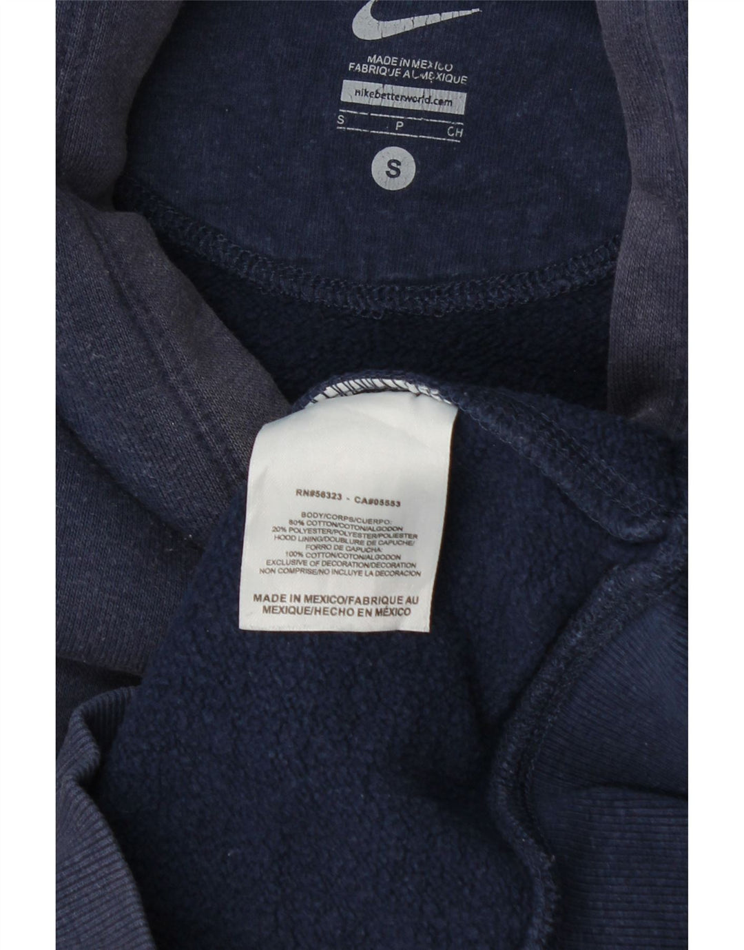 Felpa con cappuccio grafica Nike da uomo piccola in cotone blu navy