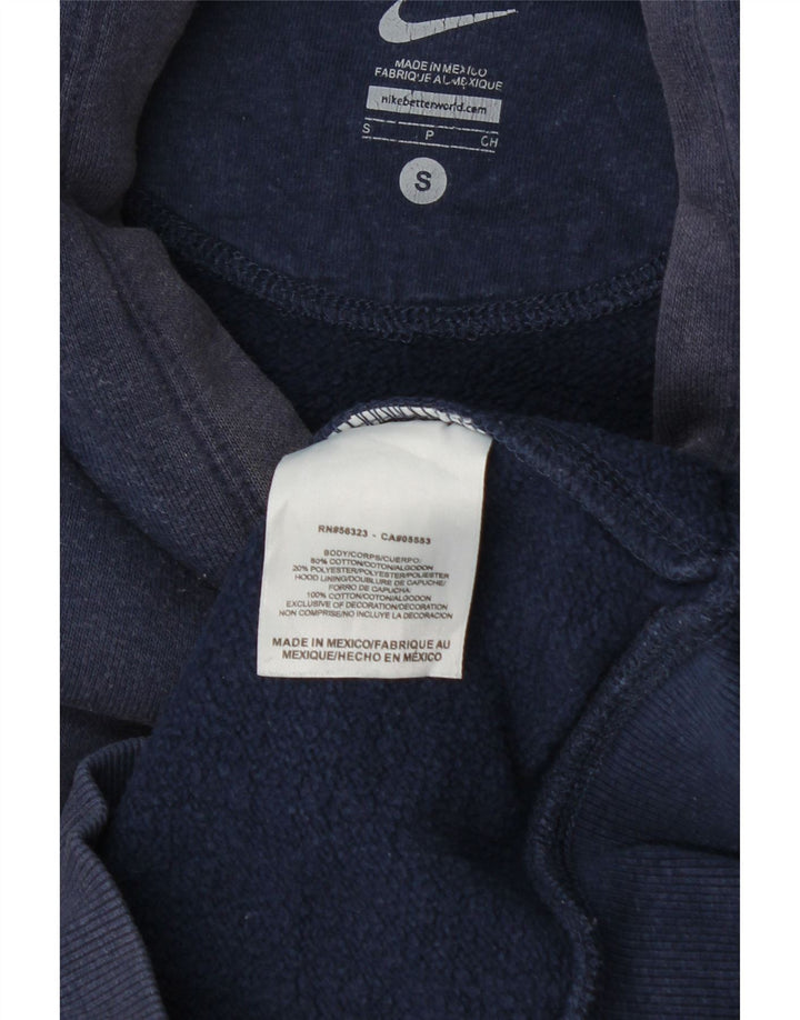Felpa con cappuccio grafica Nike da uomo piccola in cotone blu navy