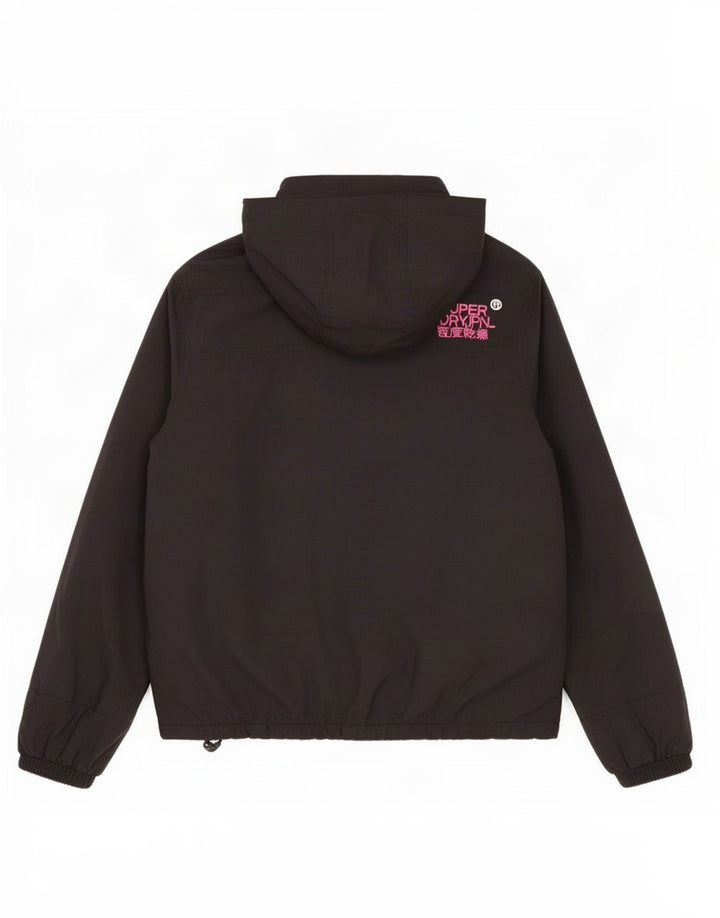 Giacca a vento grafica da donna Superdry Windcheater UK 16 grande nera