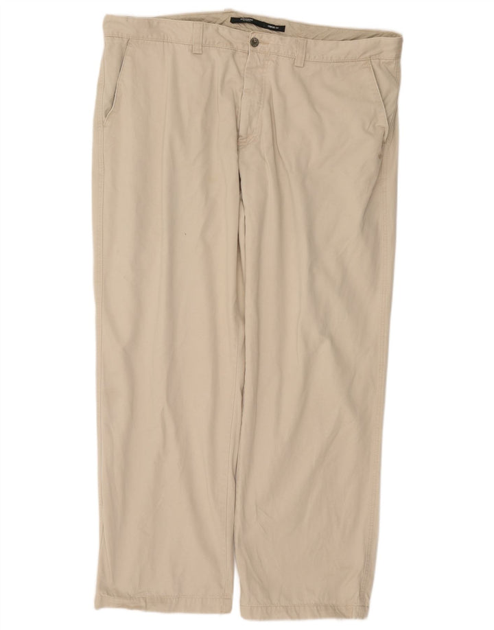 DOCKERS Pantaloni chino dritti da uomo W42 L32 Beige