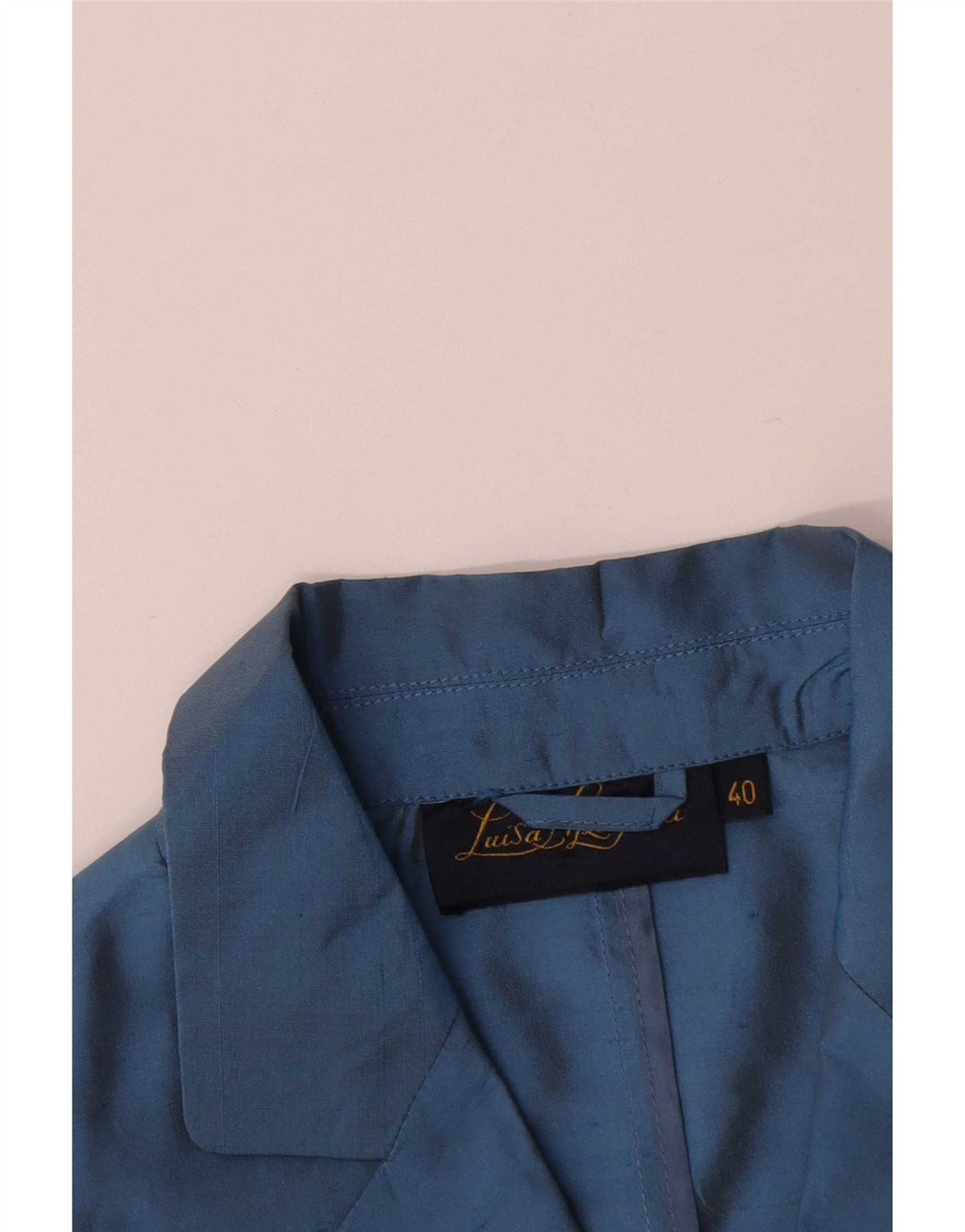 Luisa Spagnoli Giacca Blazer a 3 Bottoni da Donna IT 40 Small Blu Seta