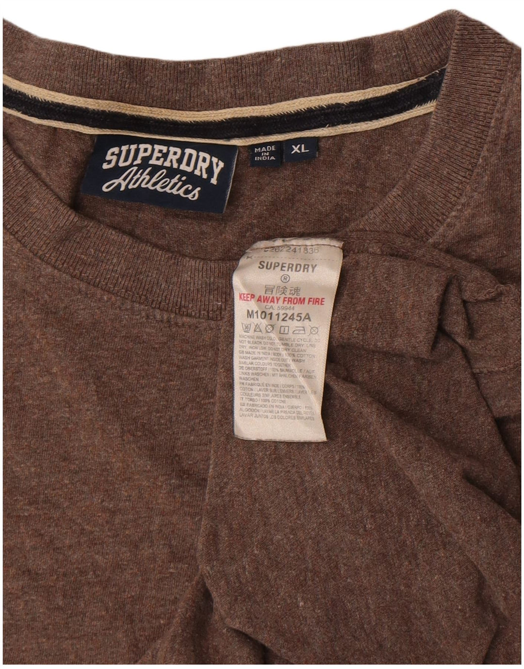 T-shirt da uomo Superdry Top XL in cotone marrone
