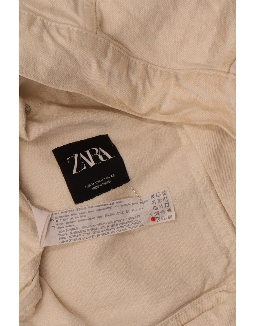 Giacca di jeans da uomo Zara UK 38 Lyocell beige medio