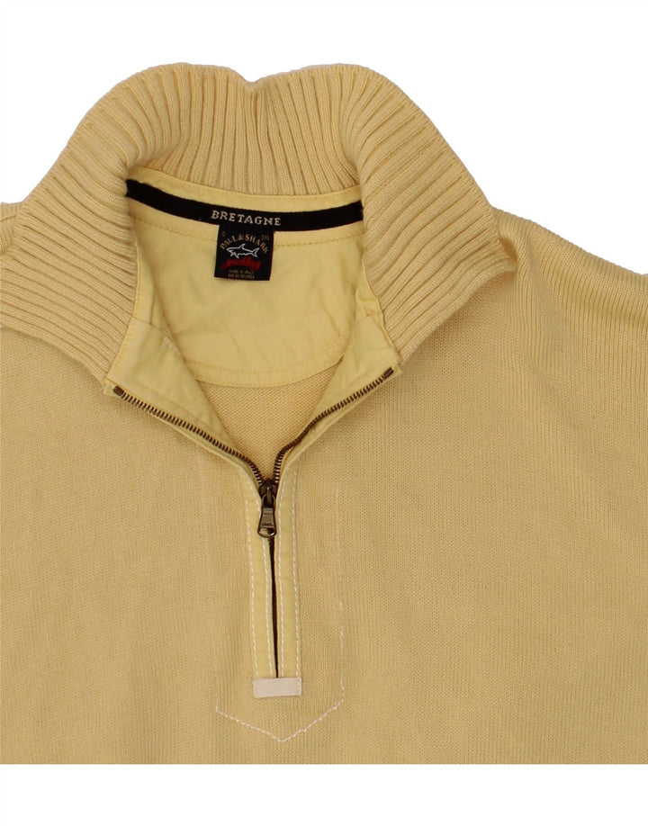 Maglione da uomo con collo con zip PAUL & SHARK 3XL lana gialla