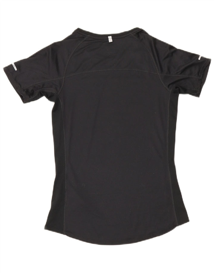 T-shirt Nike Dri Fit da donna Top UK 10 Small Nero Poliestere