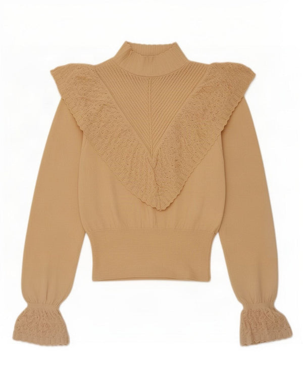 Top Zara da donna a maniche lunghe UK 10 Small Beige