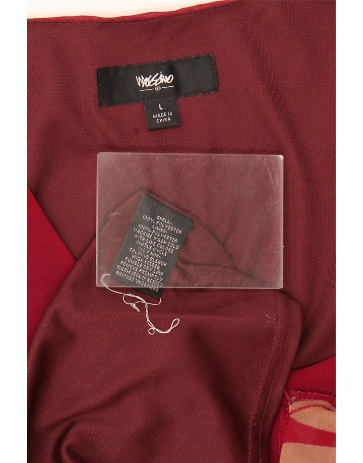 MOSSIMO Womens Sleeveless Basic Dress UK 14 Large Burgundy Geometric Vintage Mossimo and Second-Hand Mossimo from Messina Hembry 