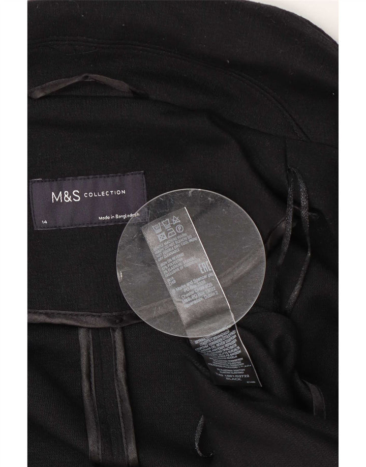 Marks & Spencer Cappotto da donna UK 14 Large Nero Poliestere