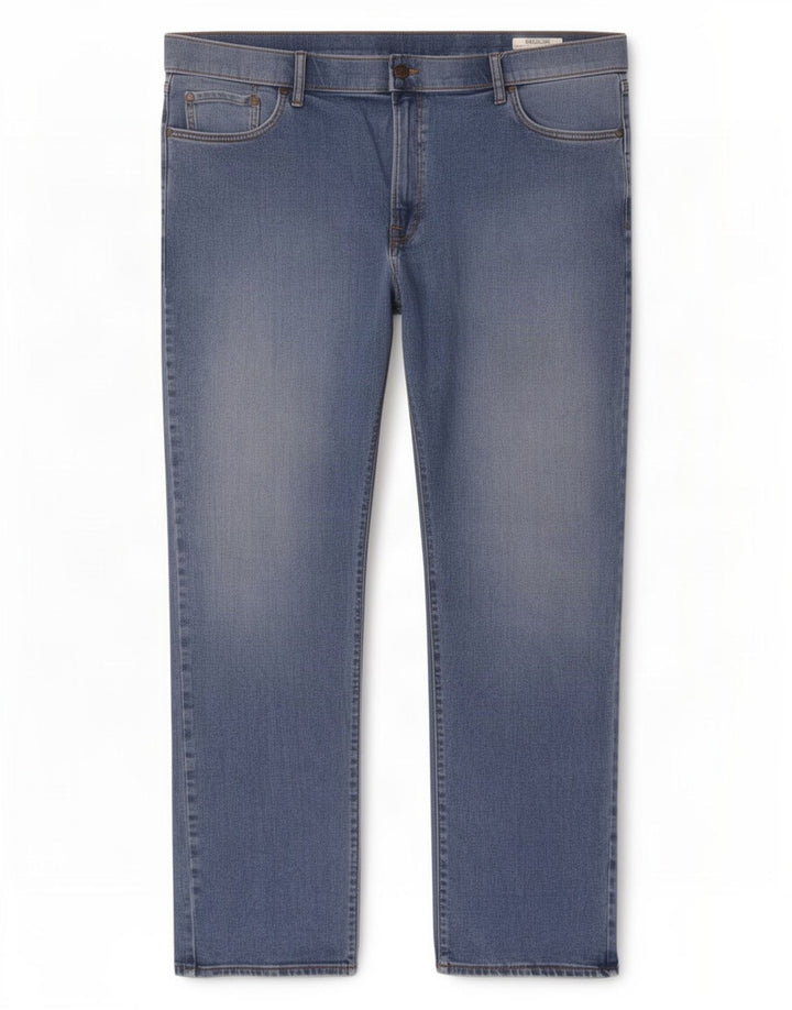 Jeans dritti regolari da uomo Marks & Spencer W44 L31 cotone blu