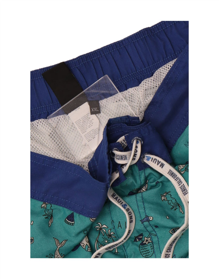 Pantaloncini da bagno grafici da uomo con motivo astratto Maui and Sons 2XL Verde