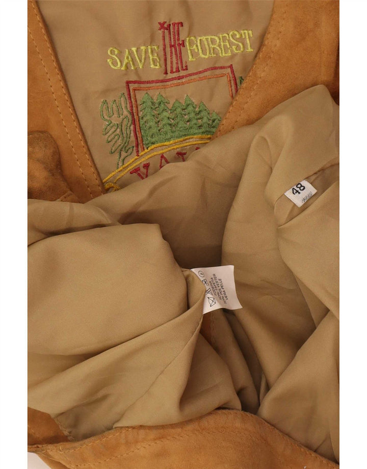 Save The Forest Gilet da uomo in pelle scamosciata IT 48 Pelle beige medio