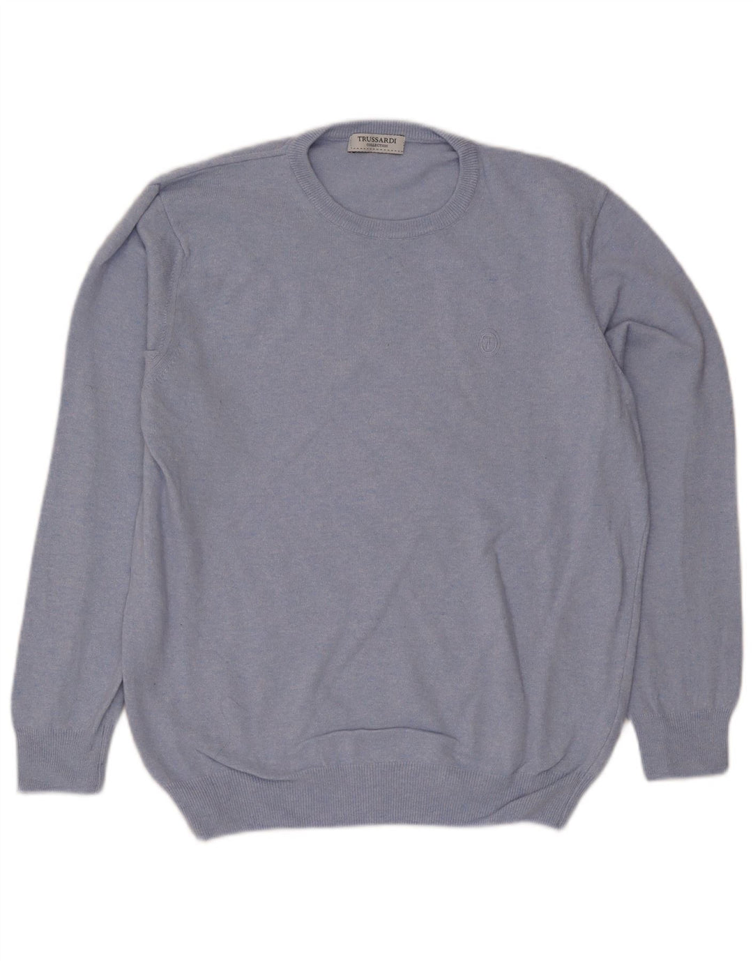 Maglione Trussardi Uomo Girocollo Blu Medio Lana