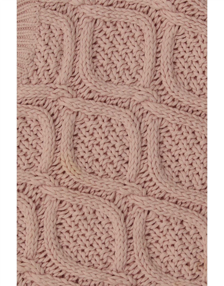 Maglione maglione girocollo da donna Zara UK 14 cotone rosa medio