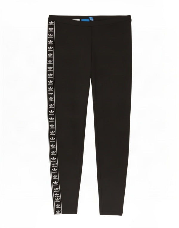 Leggings grafici da donna Adidas UK 12 poliestere nero medio