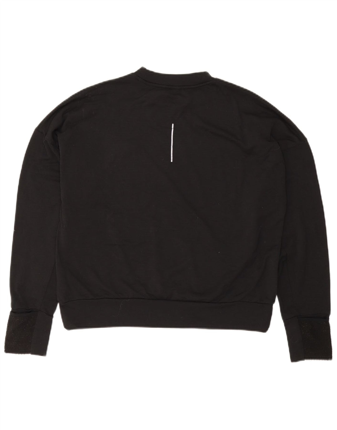 NIKE Top da corsa oversize da donna a maniche lunghe UK 10 Small Nero Poliestere