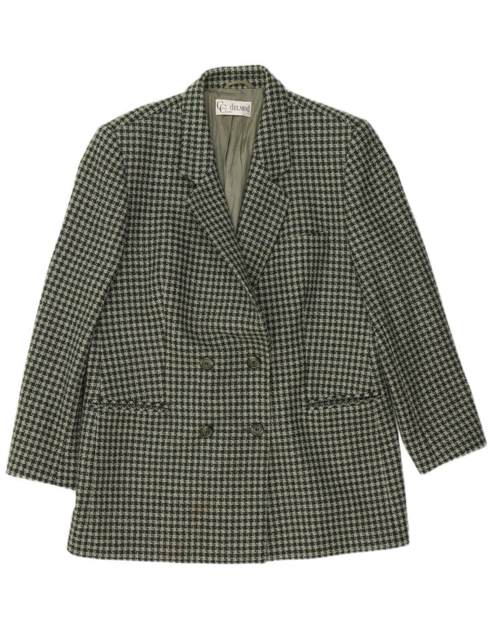 Giacca blazer lunga da donna DELMOD IT 42 pied de poule verde medio