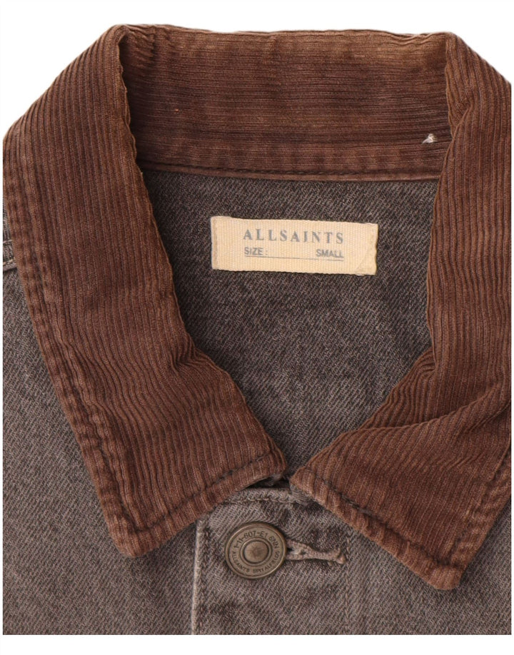 Giacca di jeans da uomo All Saints UK 36 piccolo cotone grigio