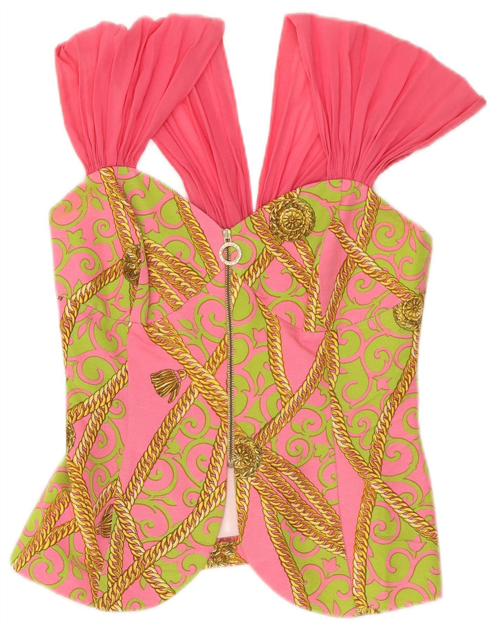 Set gonna vintage in 2 pezzi con grafica da donna IT 44 medio W28 rosa Paisley