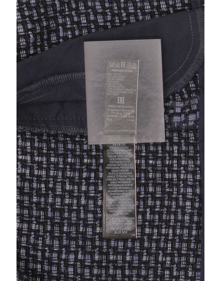 Maglione cardigan con maniche a 3/4 da donna Marks & Spencer UK 10 piccolo blu