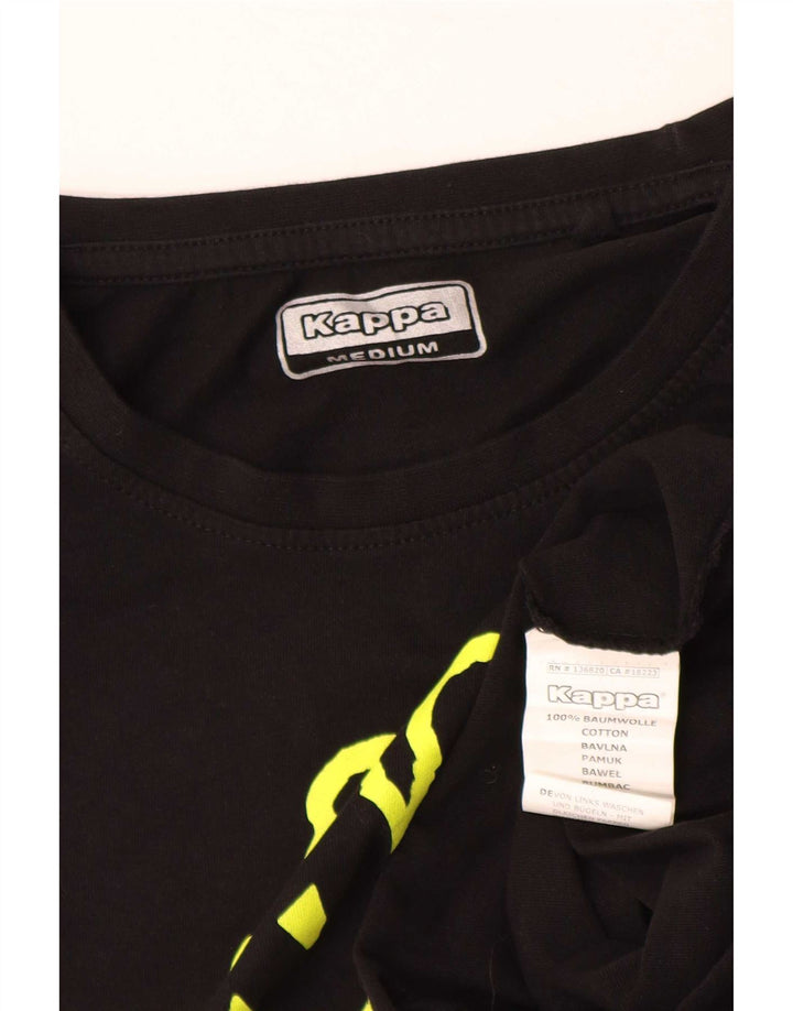 T-shirt grafica da uomo Kappa Top in cotone nero medio