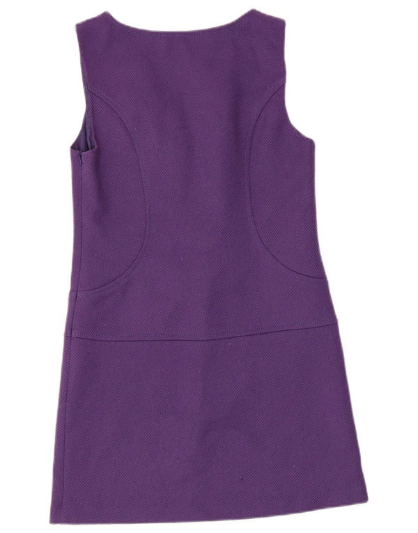 Abito tubino senza maniche BENETTON da donna UK 6 XS viola lana vergine