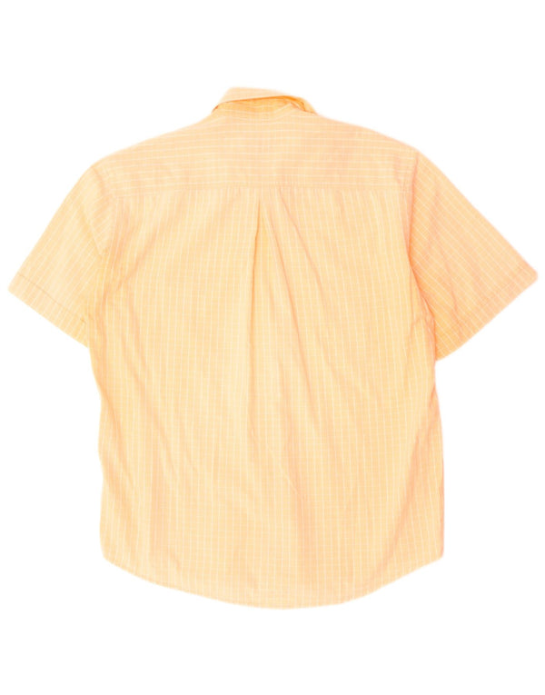 SERGIO TACCHINI Camicia da uomo a maniche corte in cotone a quadri arancio medio